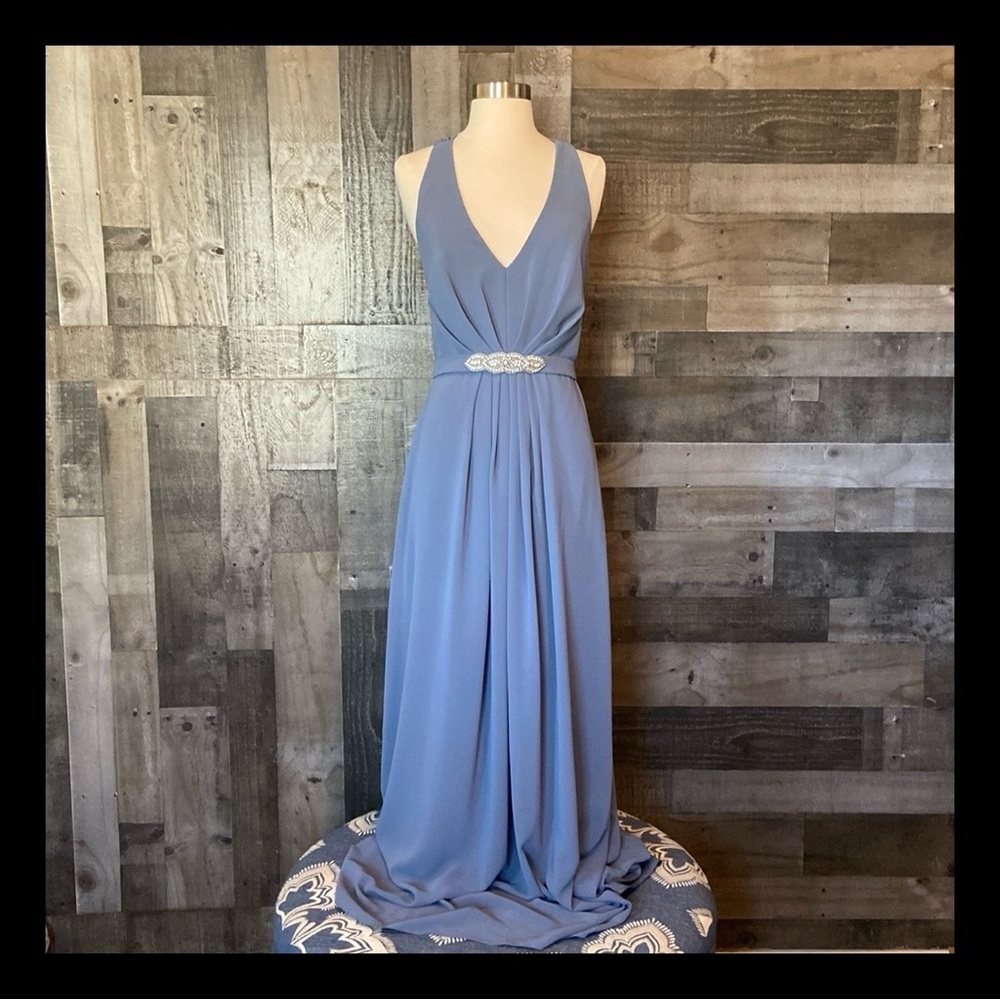 NWT! Jenny Packham blue backless maxi dress size 8 prom formal cocktail party